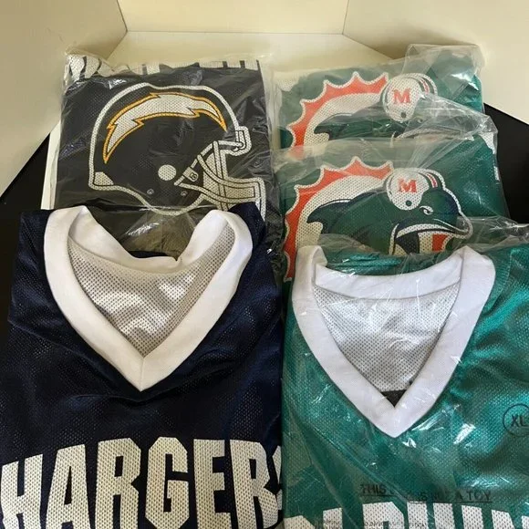 NFL Multicolor Los Angeles Chargers & Miami Dolphins Reversible Jersey Size XL - Picture 12 of 13